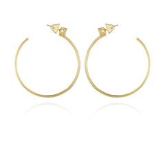 Goldtone Cubic Zirconia Open Hoop Earrings