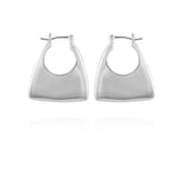Silvertone Purse Click Hoop Earrings