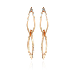 14K Goldtone Crystal Stone Link Drop Earring