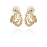 Goldtone Crystal Stone Small Hoop Earring