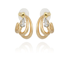 Goldtone Crystal Stone Small Hoop Earring