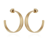 Goldtone Open Stacked Hoop Earrings