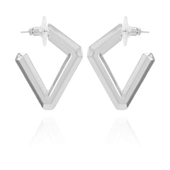 Diamond Shaped Hoop Earrings