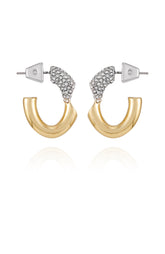 Goldtone & Crystal Hoop Earrings