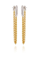 Crystal Stone Chain Drop Statement Earrings