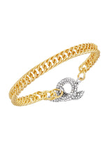Goldtone & Crystal Toggle Chain Bracelet