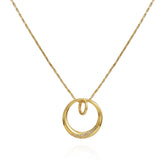 Goldtone Crystal Stone Circle Pendant Necklace