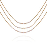 Goldtone Crystal Stone Multi Layered Necklace
