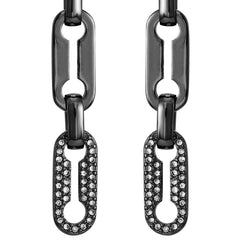 Hematite Link Dangle Drop Earrings