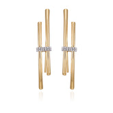 Goldtone Crystal Stone Fish Hook Earrings