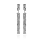 Silvertone Crystal Stone Drop Earrings