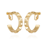 Goldtone Chunky Clip On Hoop Earrings