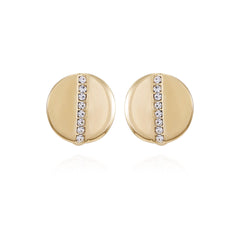 Goldtone Crystal Stone Circle Clip On Earrings