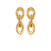 Goldtone Interlocked Link Drop Earrings