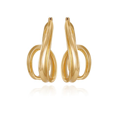 Goldtone Spiral Hoop Earrings