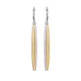 Two Tone Elongated Hoop Earrings