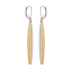 Two Tone Elongated Hoop Earrings