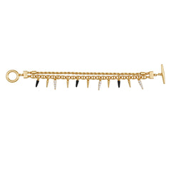 Crystal And Gold Tone Multi Strand Bracelet