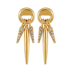 Gold Tone Spike Drop Earrings