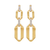 Goldtone And Crystal Link Drop Earrings