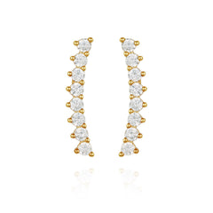Cubic Zirconia Climber Earrings