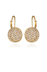Pave Goldtone Drop Earrings