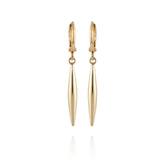 Goldtone Spear Dangle Huggie Hoop Dangle Drop Earrings