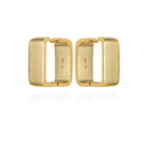 Brass Rectangle Hoop Earrings