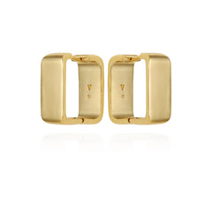 Brass Rectangle Hoop Earrings