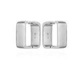 Brass Rectangle Hoop Earrings