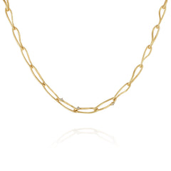 Goldtone Twisted Link Chain Necklace
