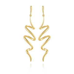Goldtone Spiral Corkscrew Earrings