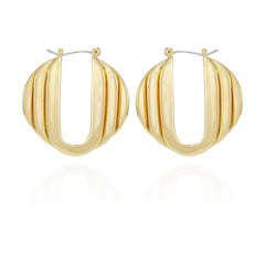 Stacked Link Hoop Earrings