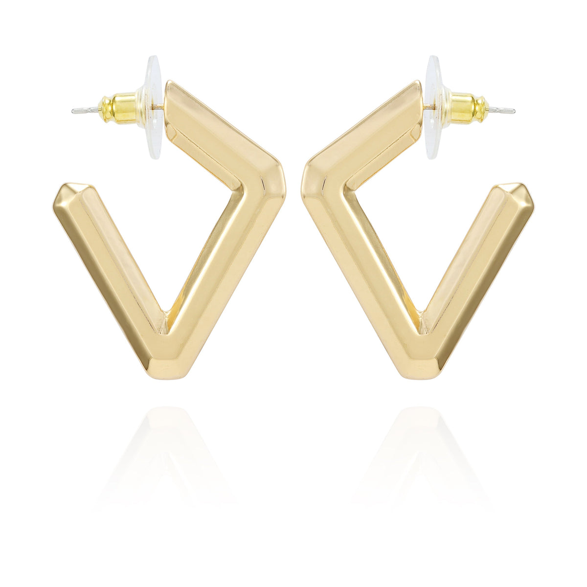 Diamond Shaped Hoop Earrings