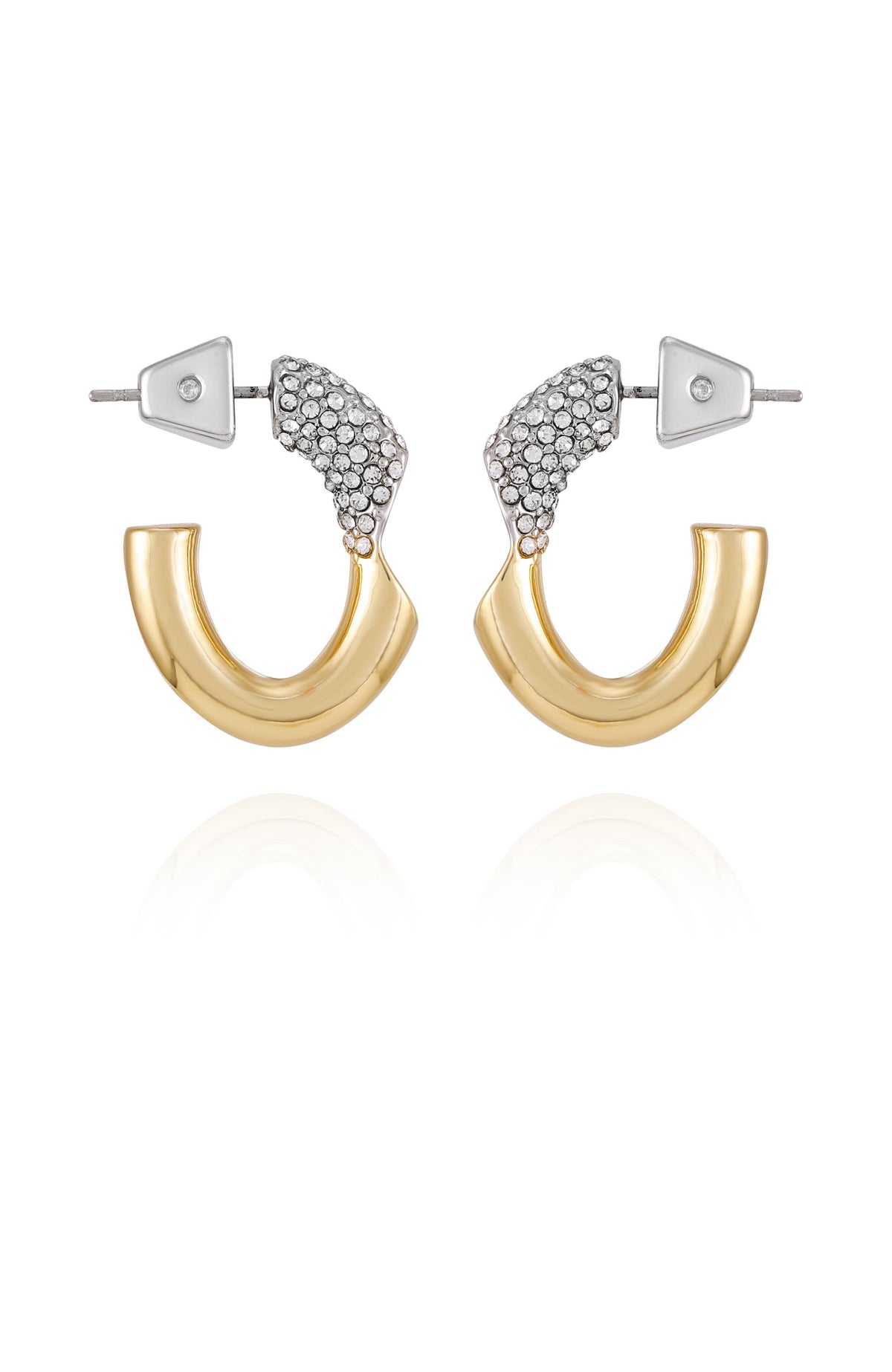 Goldtone & Crystal Hoop Earrings