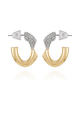 Goldtone & Crystal Hoop Earrings