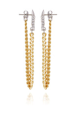 Crystal Stone Chain Drop Statement Earrings