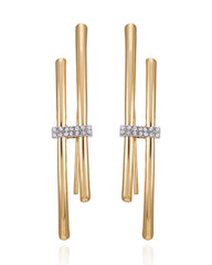 Goldtone Crystal Stone Fish Hook Earrings