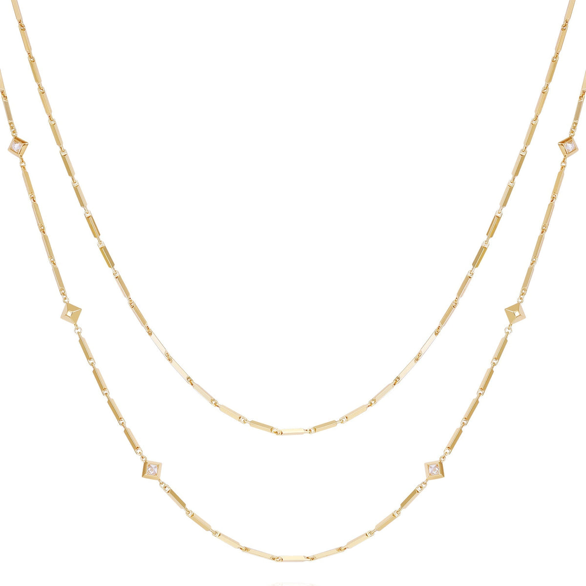 Goldtone Long Layered Necklace