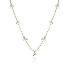 Two Tone Gilded Leaf Long Necklace