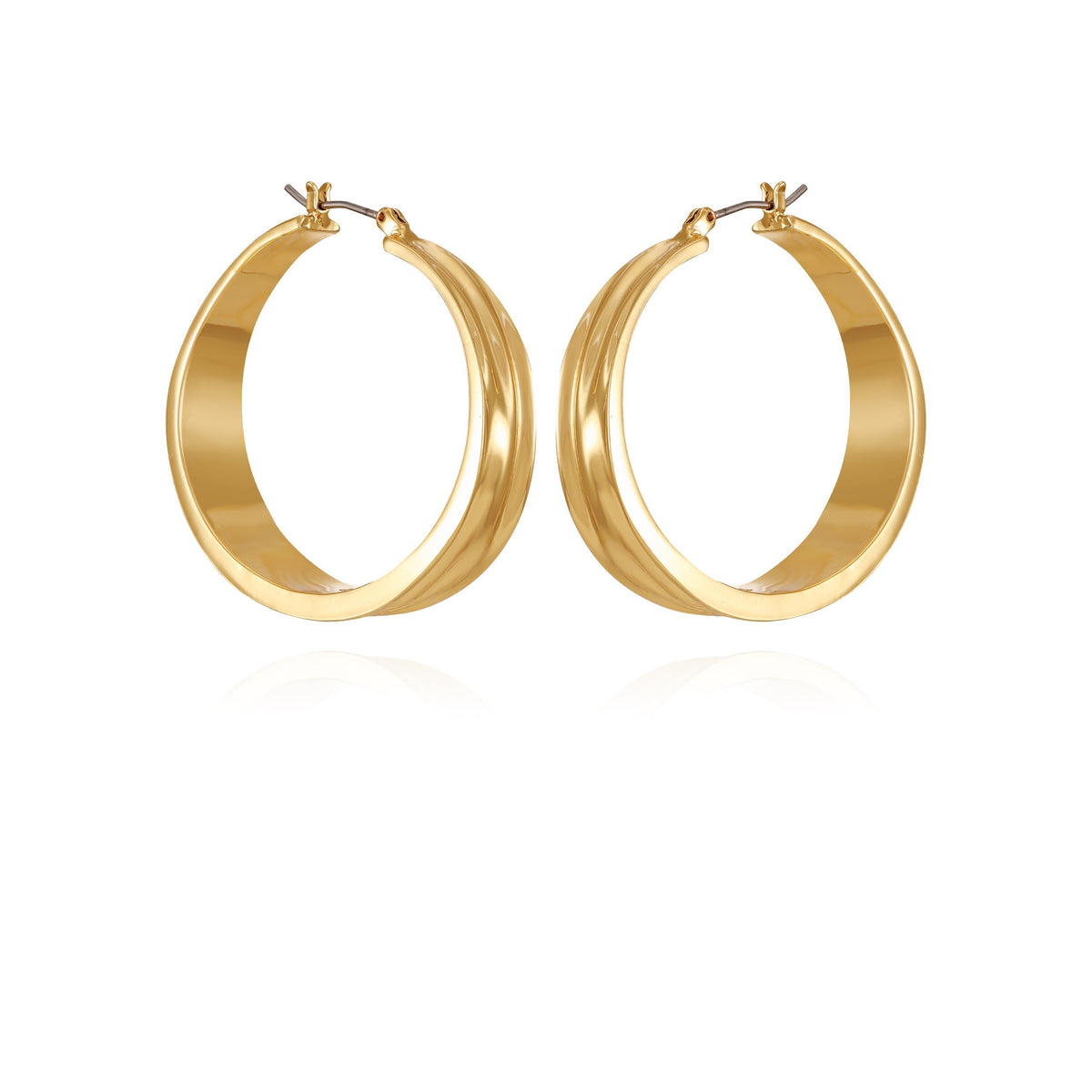 Goldtone Organic Hoop Earrings