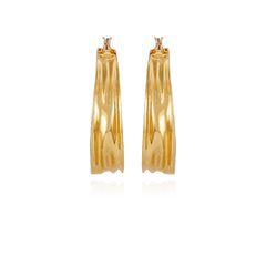 Goldtone Organic Hoop Earrings
