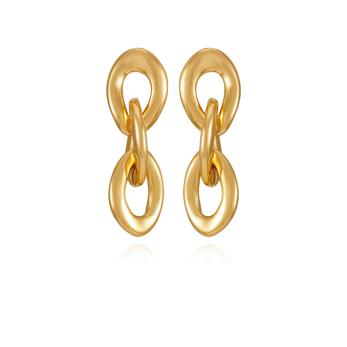 Goldtone Interlocked Link Drop Earrings