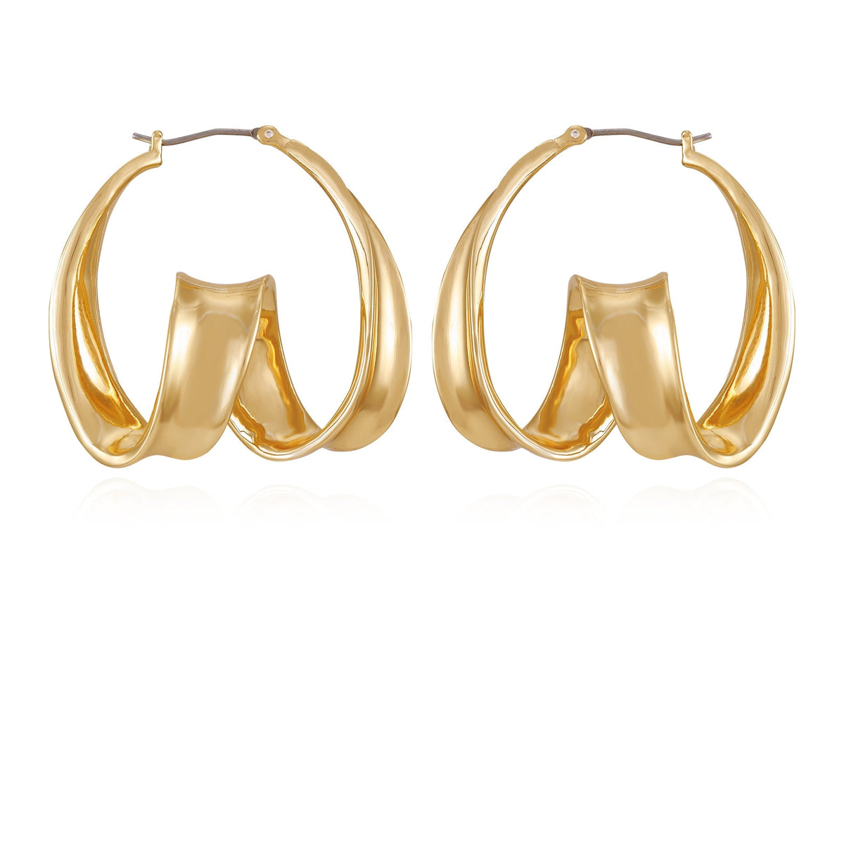 Goldtone Spiral Hoop Earrings