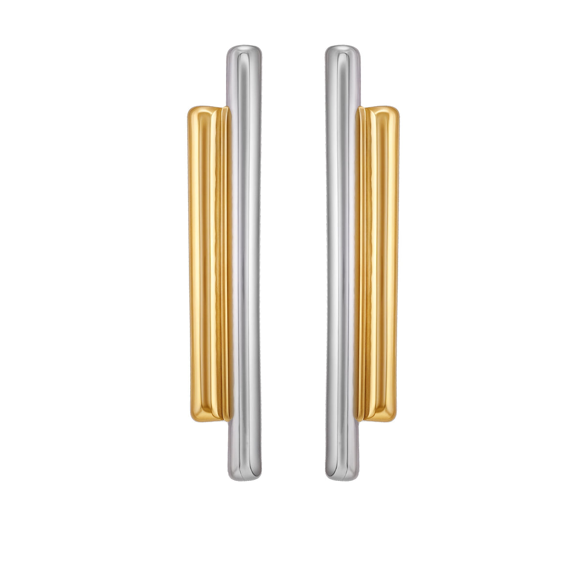 Two Tone Linear Earrings