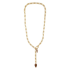 Goldtone Link Lariat Necklace