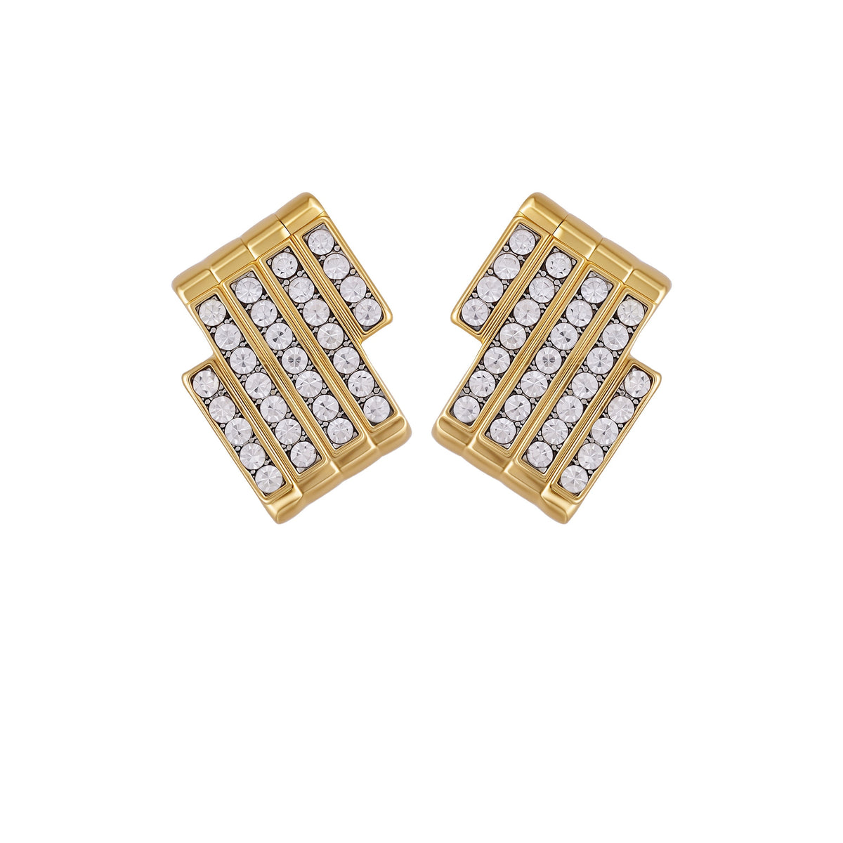 Crystal Bar Stud Earrings