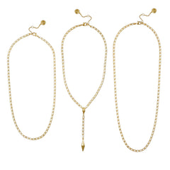 3 Piece Goldtone Chain Necklaces