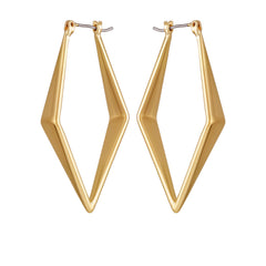 Goldtone Diamond Shaped Hoop Earrings