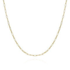 Goldtone Paper Clip Chain Link Necklace